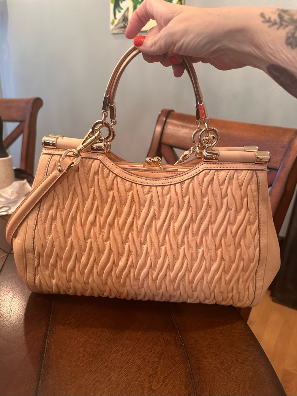 Gorgeous Coach Carrie - leather satchel in apricot F27681 *LIMITED EDITION* - Picture 3 of 5